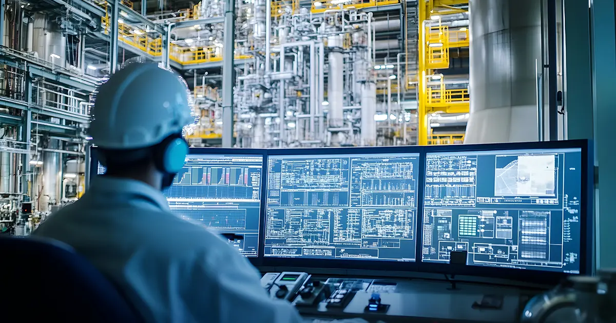 Futuristic Petrochemical Plant Control Room with Engineers Monit - LabLynx How Dashboards and Visualization Drive Efficiency in Labs