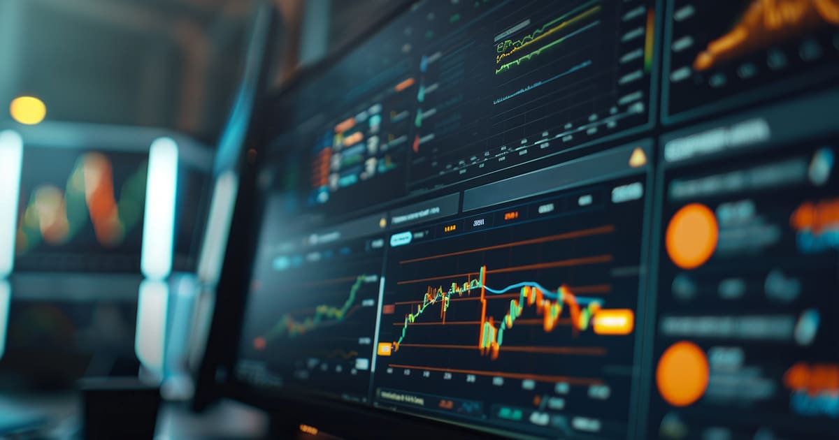 Close up of a trading platform displayed on a desktop computer s - LabLynx