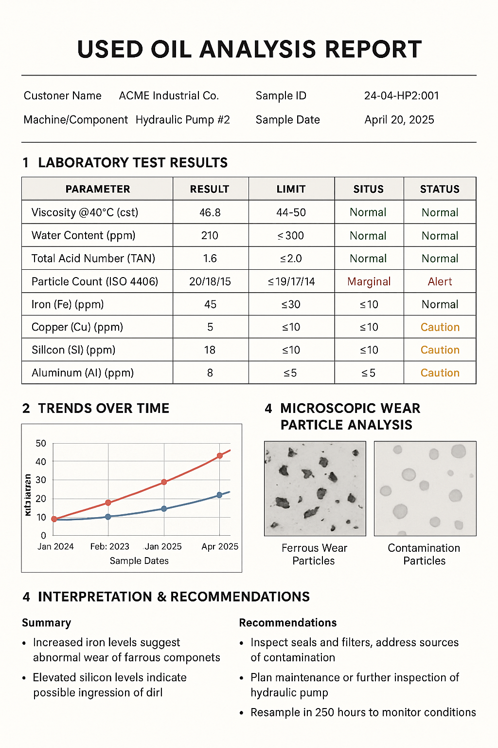 Used Oil Analysis LIMS