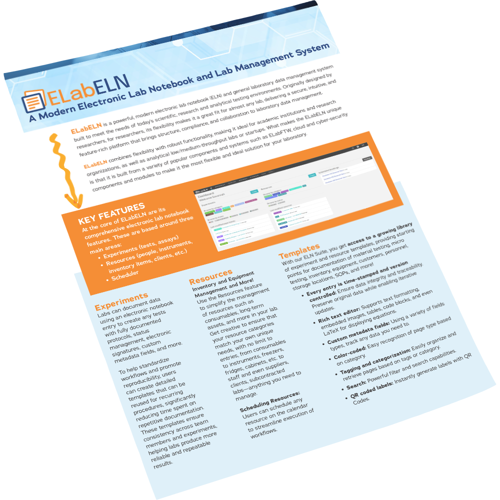 ELab ELN Datasheet | LabLynx Resources