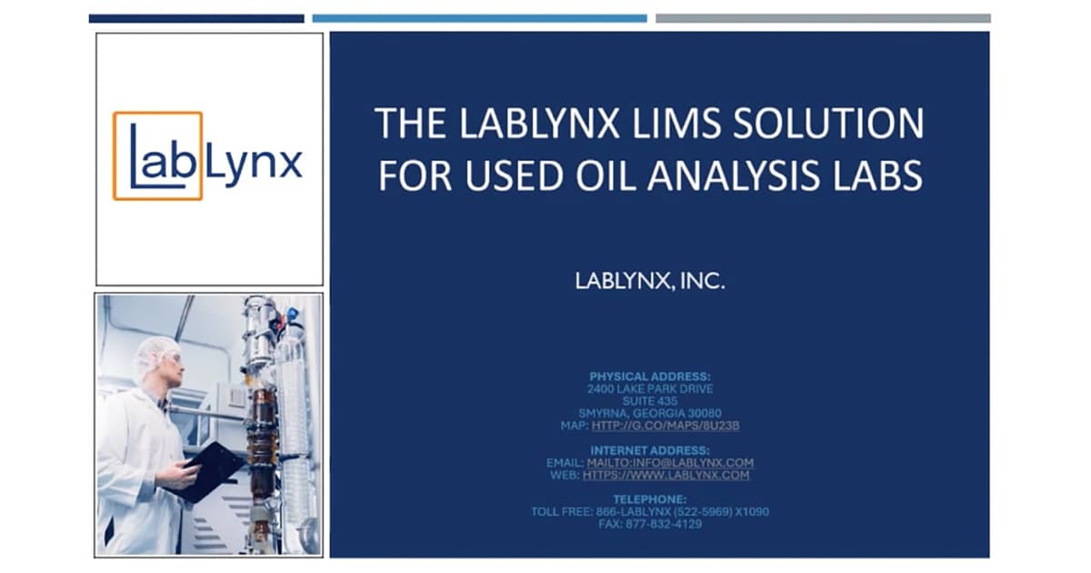 The LabLynx LIMS Solution for Oil Analysis Laboratories | LabLynx LIMS